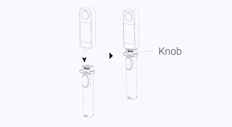 Attach Camera to Foldable 2-in-1 Selfie Stick (1/4 Mount)