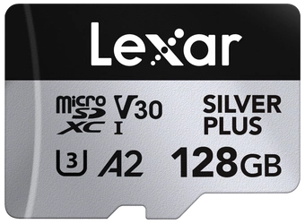 microSDXC Silver Plus 1066x UHS-I/U3/A2/4K R205/W150 (V30) 128GB