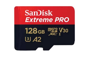 SANDISK EXTREME PRO microSDXC CARD 128GB 200/90 MB/s A2 C10 V30 UHS-I U3