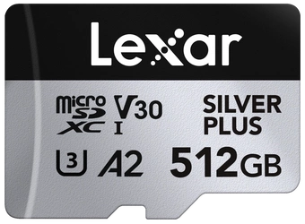 microSDXC Silver Plus 1066x UHS-I/U3/A2/4K R205/W150 (V30) 512GB
