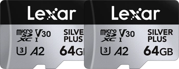 Lexar microSDXC Professional SILVER Plus R205/W100 64GB - 2pack