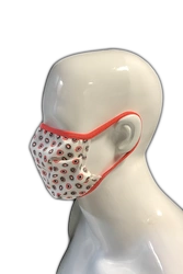 Becker Healthcare B2 - 2-layer FFP1 protective mask with elastic band (Red Flowers)