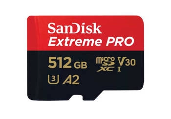 SANDISK EXTREME PRO microSDXC CARD 512GB 200/140 MB/s A2 C10 V30 UHS-I U3