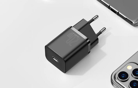 Ładowarka sieciowa Baseus Super Si Quick Charger 1C 20W z przewodem USB-C do Lightning 1m (czarna)
