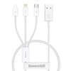 Baseus Superior Data USB fast charging cable for M+L+C 3.5A 0.5M(White)