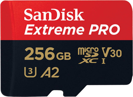 Karta SanDisk Extreme PRO microSDXC 256GB 200/140 MB/s A2 C10 V30 UHS-I U3