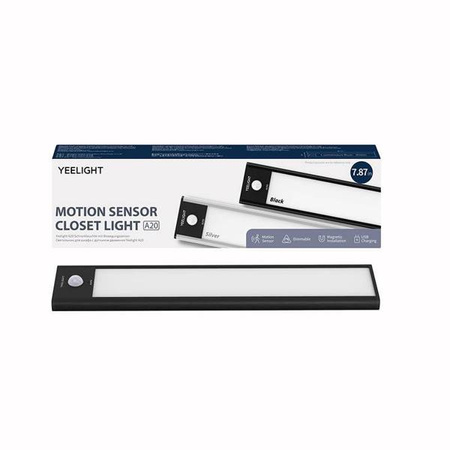 Lampka do szafy z czujnikiem ruchu Yeelight Closet Light 20cm (Czarny) 2700K