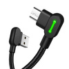 Mcdodo CA-5280 LED - kabel USB do MicroUSB kątowy 3m (czarny)