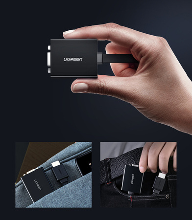 Adapter HDMI do VGA UGREEN MM103, 25cm (czarny)