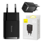 Baseus Compact Quick Charger wall charger, 2x USB, 10.5W (black)