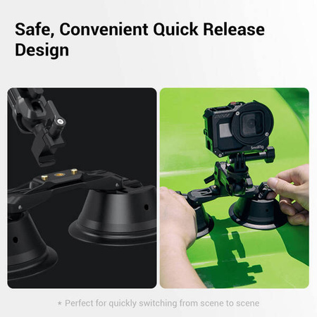 SmallRig 3566 Suction Cup Portable Dual with Camera Mount SC-2K