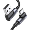UGREEN US176, 3A, 2m (czarny) | Kabel USB do USB-C | kątowy