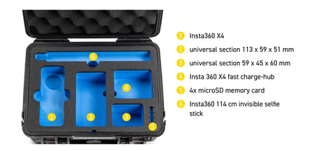 Professional B&W case for Insta360 X4 cameras