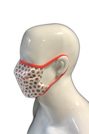 Becker Healthcare B2 - 2-layer FFP1 protective mask with elastic band (Red Flowers)