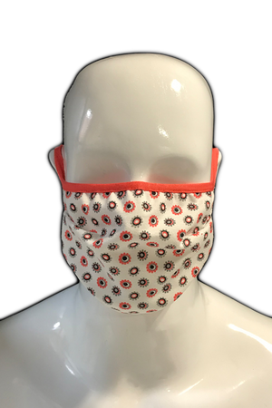Becker Healthcare B2 - 2-layer FFP1 protective mask with elastic band (Red Flowers)