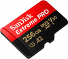 KARTA SANDISK EXTREME PRO microSDXC 256GB 200/140 MB/s A2 C10 V30 UHS-I U3