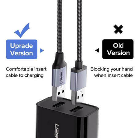 Kabel USB do Micro USB UGREEN QC 3.0 2.4A 2m (czarny)