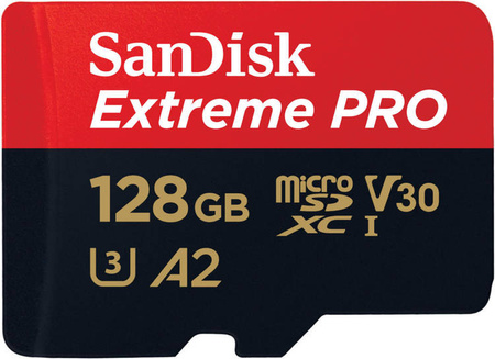 Karta SanDisk Extreme PRO microSDXC 128GB 200/90 MB/s A2 C10 V30 UHS-I U3