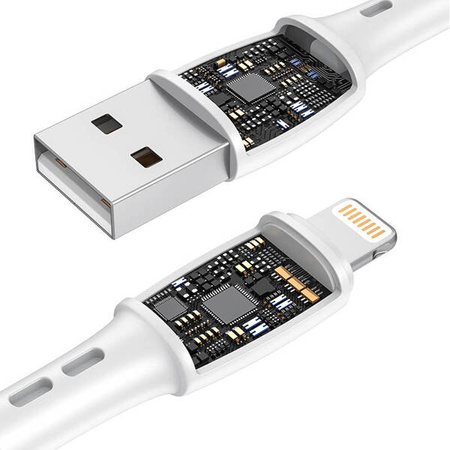 USB cable for Lightning Vipfan Racing X05, 3A, 2m (white)