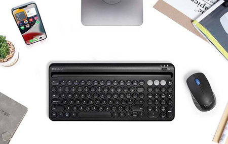 Delux K2212V BT Wireless Keyboard (Black)