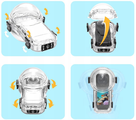 Puluz PU760T | Insta360 X5 Invisible Dive Case | Niewidzialna obudowa | 60m | wodoszczelna | Insta360 Magnetic Quick Release