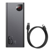 Powerbank Baseus Adaman Metal 20000mAh, PD, QC 3.0, 65W, 2xUSB + USB-C + micro USB, (black)