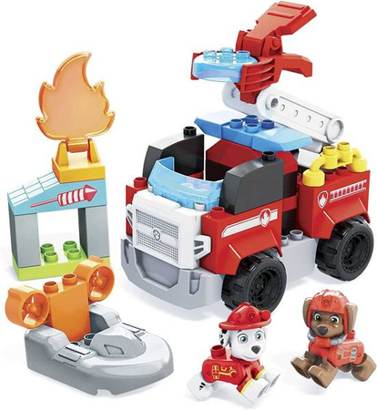 Psi Patrol - Mega Bloks Paw Patrol straż pożarna zestaw do budowania z 34 klocków, zestaw do zabawy dla dzieci od 3 roku życia.