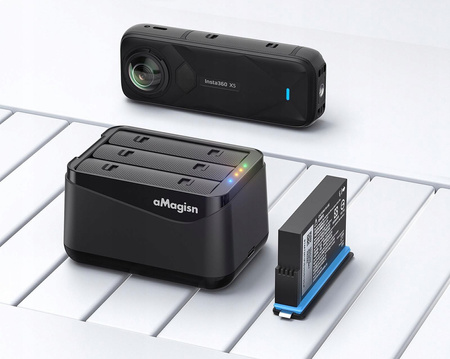 Puluz PF12 | Insta360 X5 Charge Case | 3-channel battery charger for the Insta360 X5 camera