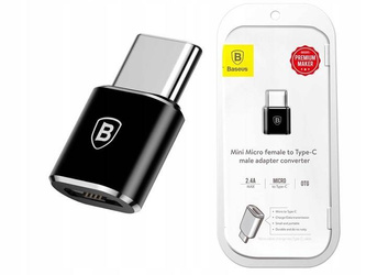 Baseus Adapter Przejściówka Otg Z Microusb Na Usb Type-c 2.4a