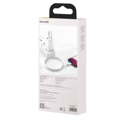 Baseus High Density Braided USB-C to Lightning cable, 20W, 5A, PD, 1m (white)