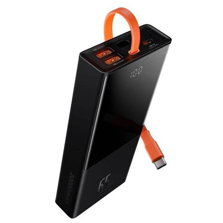 Baseus Elf 20000mAh power bank, PD, 2xUSB, USB-C + USB-C cable 65W (black)
