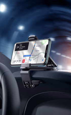 Baseus Big Mouth Pro | Uchwyt samochodowy | Zaciskowy, na deskę rozdzielczą | Czarny