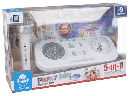 iDance Party Mix XD1 - a small DJ console with a microphone and a disco ball