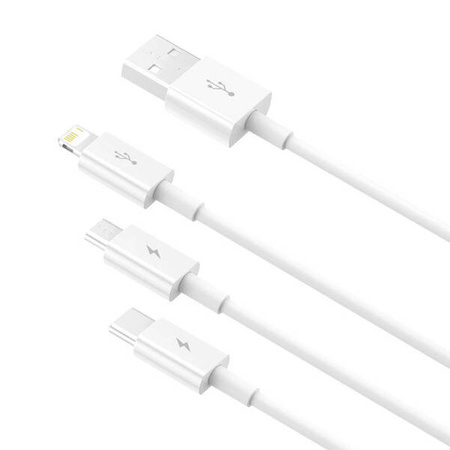 Baseus Superior Data USB fast charging cable for M+L+C 3.5A 0.5M(White)