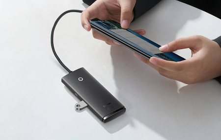 Baseus Lite Series 4in1 Hub USB to 4x USB 3.0 25cm (black)