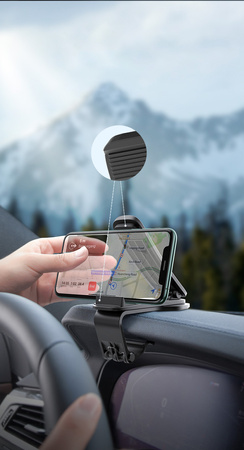 Baseus Big Mouth Pro | Uchwyt samochodowy | Zaciskowy, na deskę rozdzielczą | Czarny