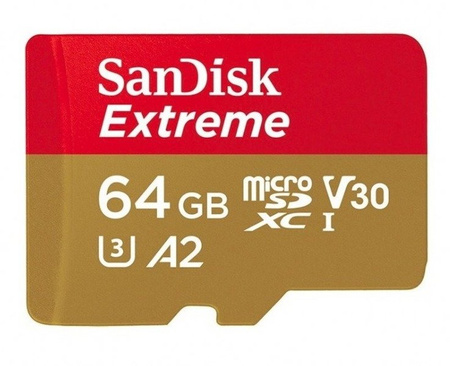 Karta SanDisk Extreme microSDXC 64 GB 170/80 MB/s A2 C10 V30 UHS-I U3 ActionCam