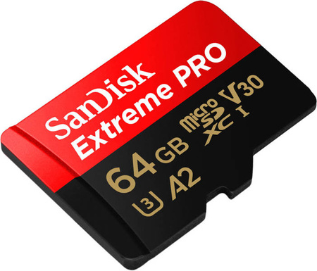Karta SanDisk Extreme PRO microSDXC 64GB 200/90 MB/s A2 C10 V30 UHS-I U3