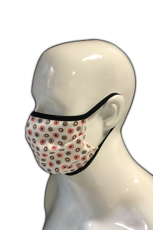 Becker Healthcare B2 - 2-layer FFP1 protective mask with elastic band (Black Flowers)