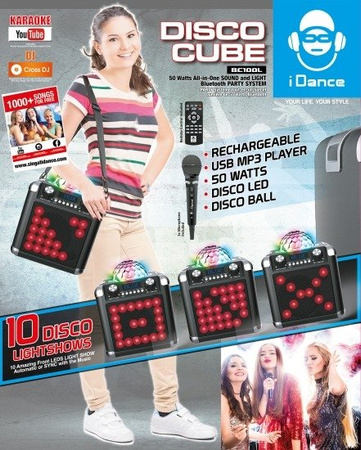 iDance Party Cube BC100L - 50W Bluetooth speaker + wireless remote control and microphone