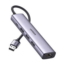 UGREEN CM475 - adapter z hubem USB-A |RJ45 | USB-C