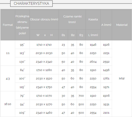 Ekran elektryczny 106" Suprema LUPUS 234x132cm MW