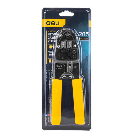Szczypce do zaciskania konektorów Ethernet Deli Tools EDL381008