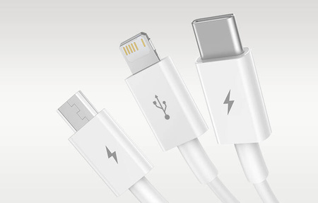 Baseus Superior Data USB fast charging cable for M+L+C 3.5A 1M(White)