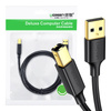 UGREEN US135 | Kabel USB 2.0 A-B do drukarki | pozłacany | 5m | czarny
