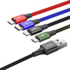 Baseus 4in1 cable | 1.2m | 2xMicroUSB | USB-C | Lightning | 3.5A | Black