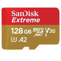Karta SanDisk Extreme microSDXC 128 GB 190/90 MB/s A2 C10 V30 UHS-I U3 ActionCam