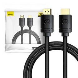 Kabel HDMI 2.1 Baseus High Definition Series, 8K 60Hz, 3D, HDR, 48Gbps, 3m (czarny)