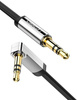 Kątowy kabel mini jack 3,5mm AUX UGREEN płaski 2m (czarny)