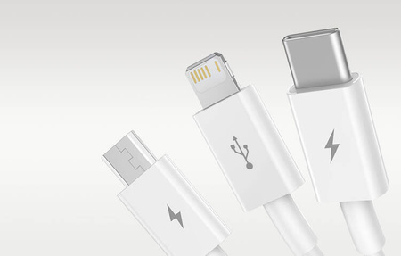 Baseus Superior Data USB fast charging cable for M+L+C 3.5A 0.5M(White)